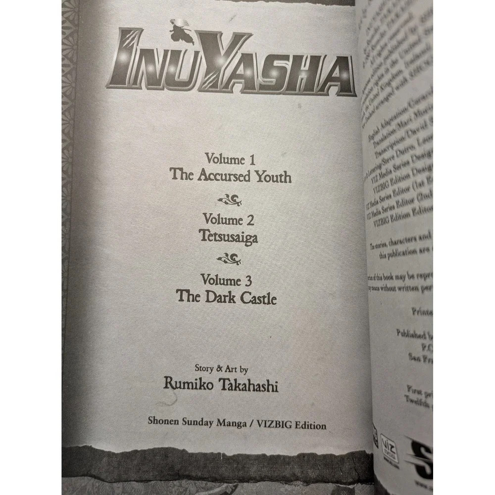 Inuyasha VIZBIG Edition Volume 1 Manga Rumiko Takahashi 3-in-1 English VIZ Media
